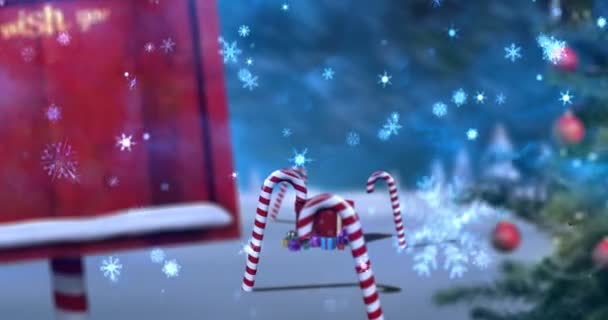 Saludo de Navidad con feliz mensaje de Navidad — Vídeo de stock