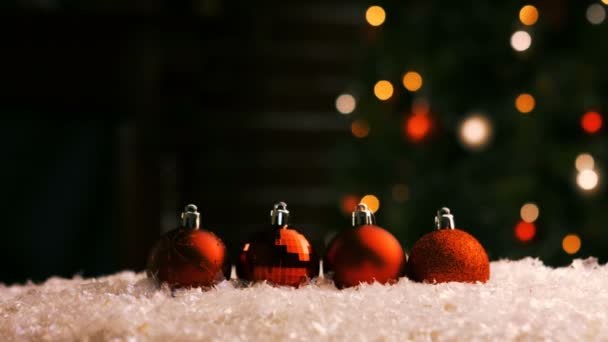 Decorações de Natal em neve — Vídeo de Stock