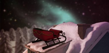 Christmas sledge with bells clipart
