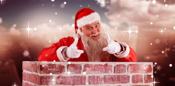 Santa claus handgebaar maken — Stockfoto