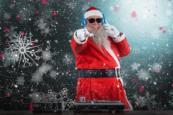 Santa claus míchání zvuku — Stock fotografie