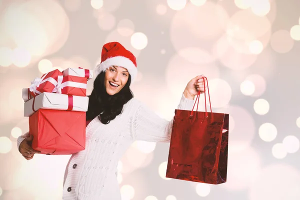 Woman with christmas presents — Stock Photo, Image
