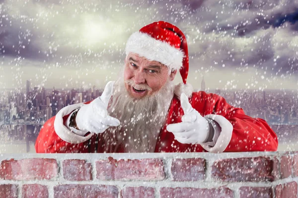 Santa claus handgebaar maken — Stockfoto