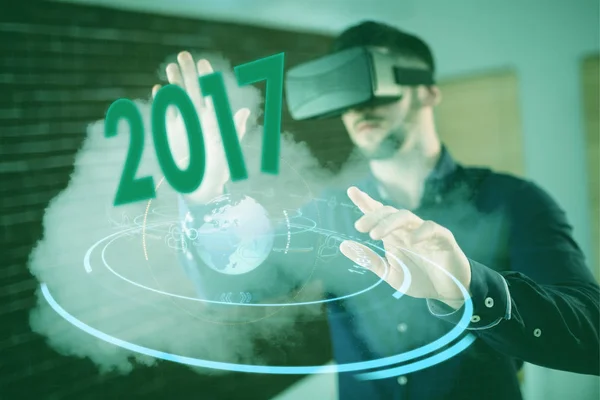 Yeni yılın 2017 dijital görüntü — Stok fotoğraf