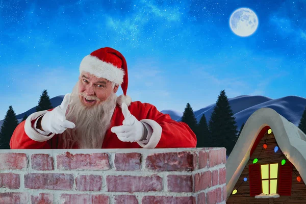 Santa claus handgebaar maken — Stockfoto