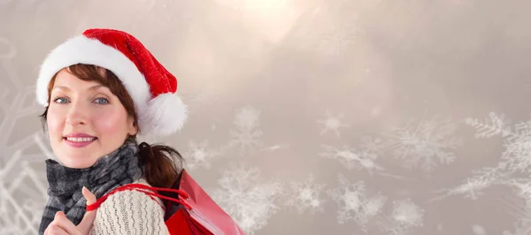 Mujer con sombrero de Santa —  Fotos de Stock