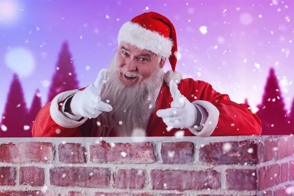 Santa claus handgebaar maken — Stockfoto