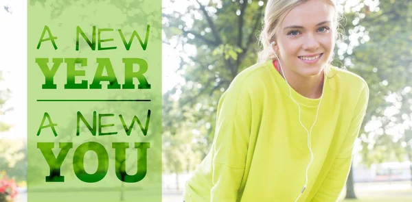 Blonde pausing after a run — Stock Photo, Image