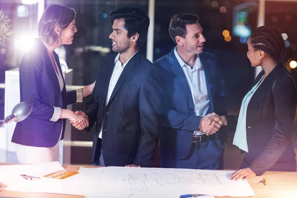 Group of businesspeople shaking hands — Stock Photo, Image