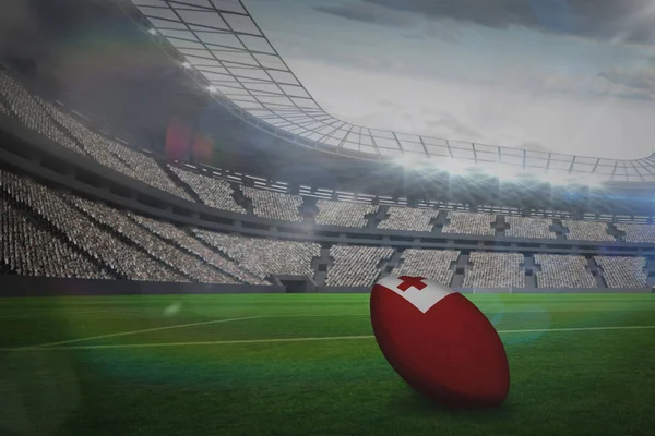 Bulanık animasyonlu parlama rugby stadyum karşı — Stok fotoğraf