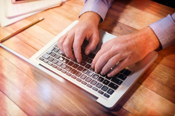 Empresario escribiendo en el ordenador portátil — Foto de Stock