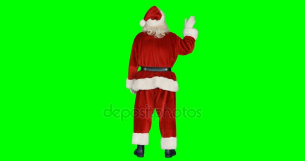 Weihnachtsmann winkt — Stockvideo