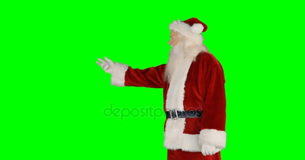 Surprised santa claus gesturing — Stock Video