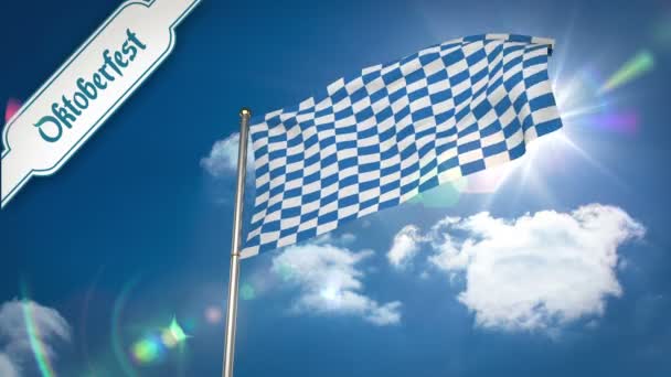 Bandeira Oktoberfest acenando — Vídeo de Stock