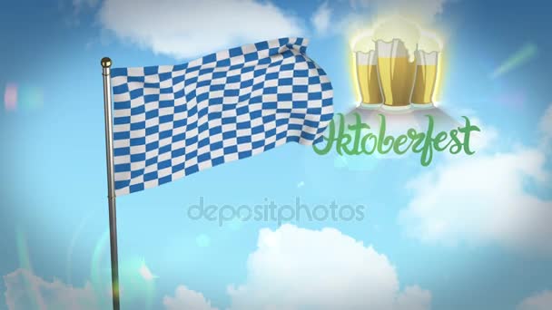 Oktoberfest σημαία κυματίζει — Αρχείο Βίντεο