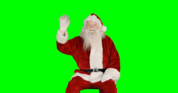 Santa claus zwaaiende handen — Stockvideo