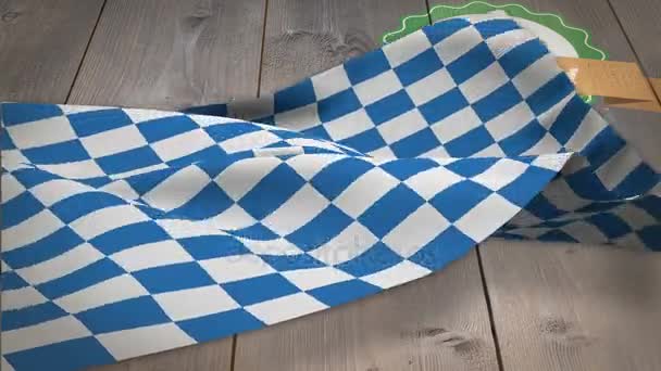 Bandera del Oktoberfest ondeando — Vídeos de Stock