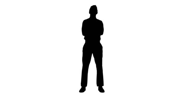 Businessman standing with arms crossed — Stock Video