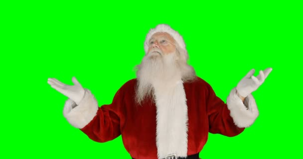Surprised santa claus gesturing — Stock Video