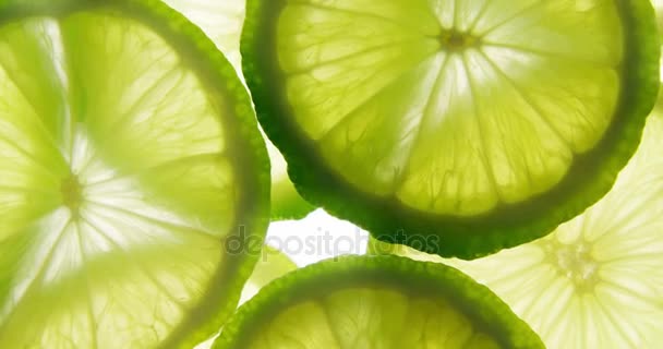 Fresh slices limes — Stock Video