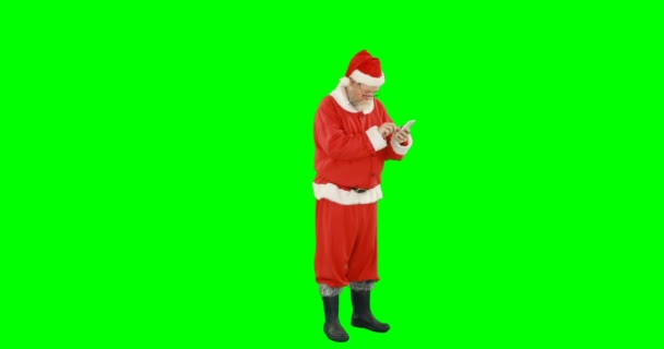 Babbo Natale utilizzando il telefono cellulare — Video Stock