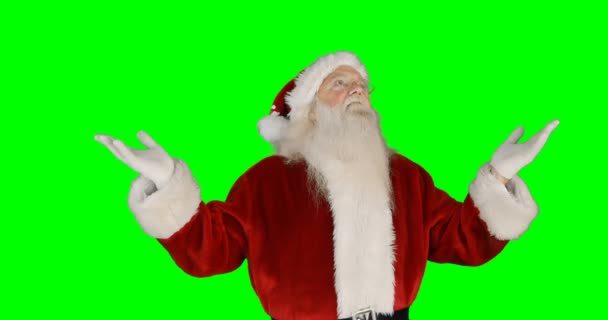 Surprised santa claus gesturing — Stock Video