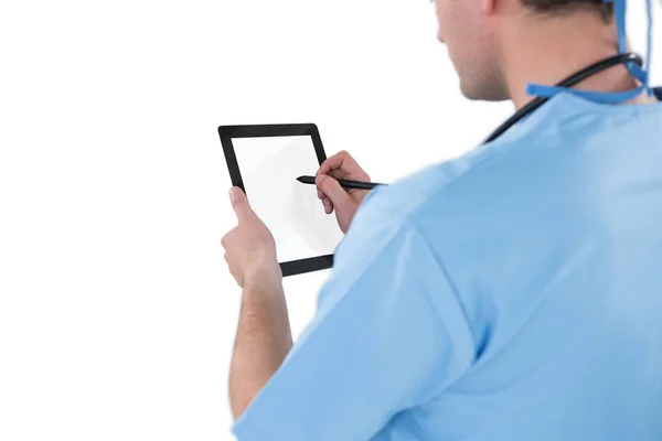 Chirurg met behulp van digitale Tablet PC — Stockfoto