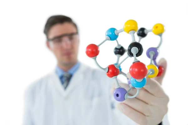 Scientist experimenting molecule structure — Stock Photo, Image