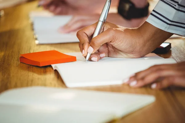 Ejecutivo de negocios escribiendo en libro —  Fotos de Stock