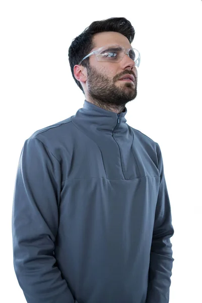 Muž nosit ochranné brýle — Stock fotografie