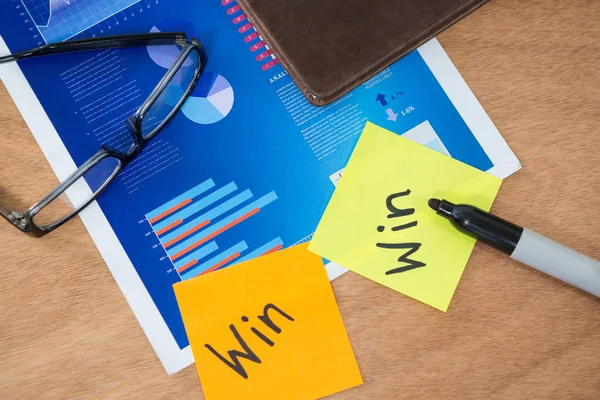 Win written on sticky notes — Stock Photo, Image