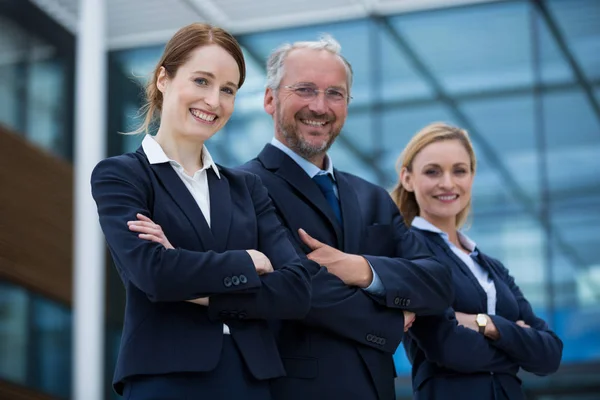 Businesspeople standing with arms crossed — Stock Photo, Image