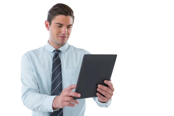 Geschäftsmann mit digitalem Tablet — Stockfoto