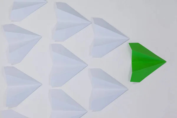 Paper airplanes arranged together — Stock Photo, Image