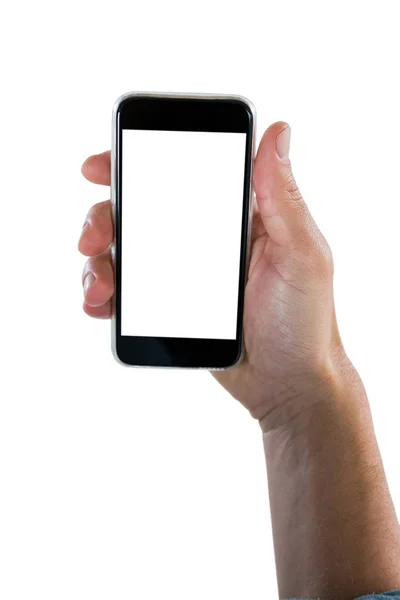 Close-up of hand holding mobile phone — Stock Photo, Image