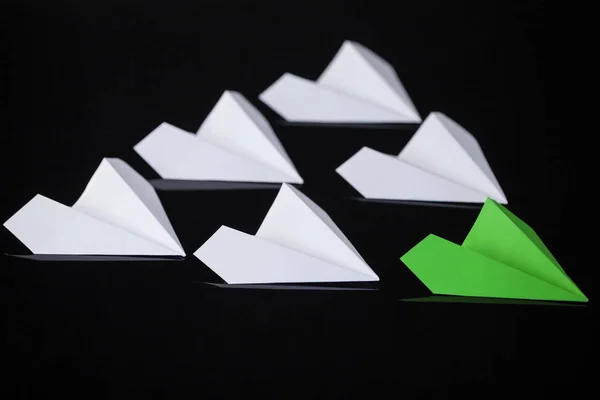 Paper airplanes arranged together — Stock Photo, Image