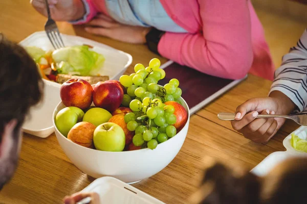 Bowl of fruits on table — Stock Photo, Image