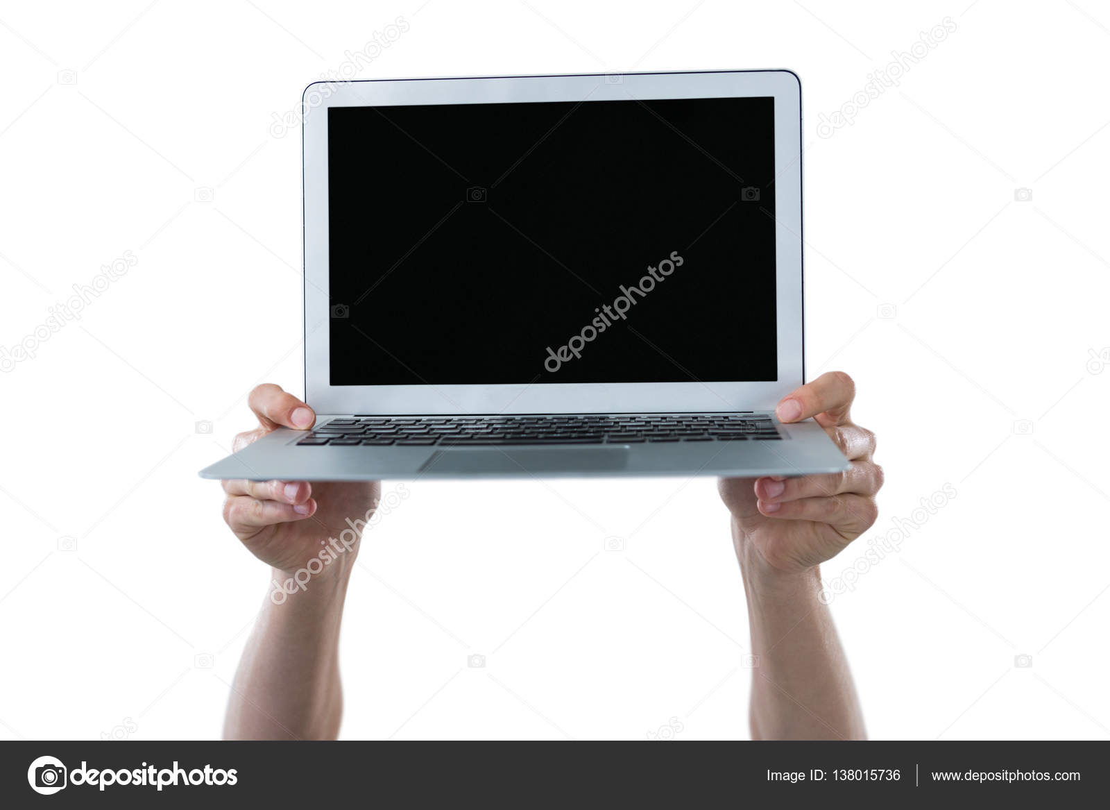 Frustratie Scheiding Praktisch Hands holding laptop Stock Photo by ©Wavebreakmedia 138015736