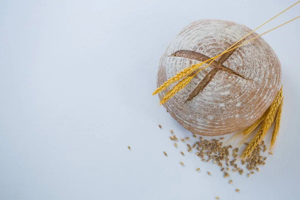 Bread loaf with wheat grain — Stock Photo, Image