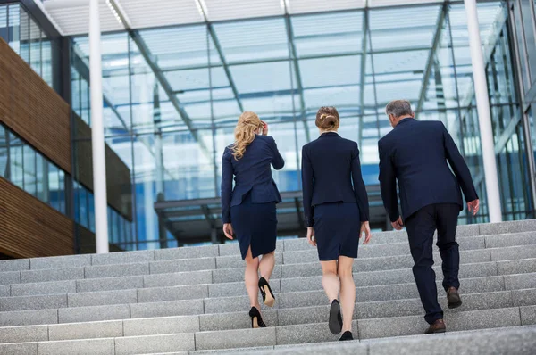 Businesspeople climbing up the steps — Stock Photo, Image