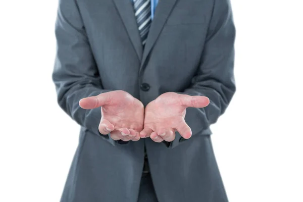 Businessman pretending to hold an object — Stock Photo, Image