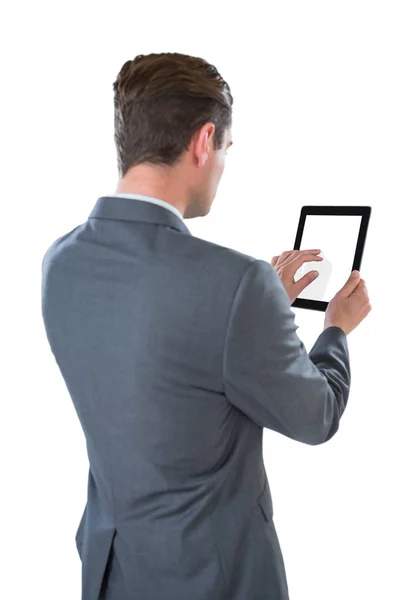 Affärsman med hjälp av en digital tablet — Stockfoto