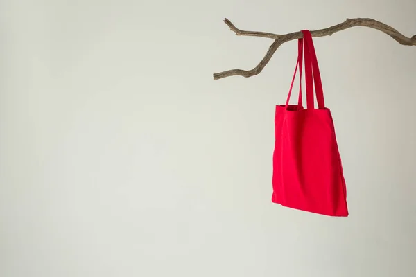 Rode hobbezak die op een boomtak — Stockfoto