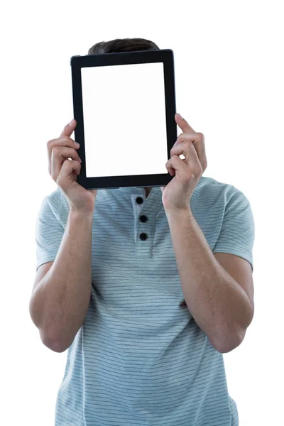 Человек с цифровым планшетом — стоковое фото