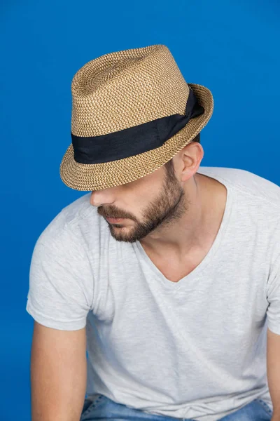 Pria bertopi fedora — Stok Foto