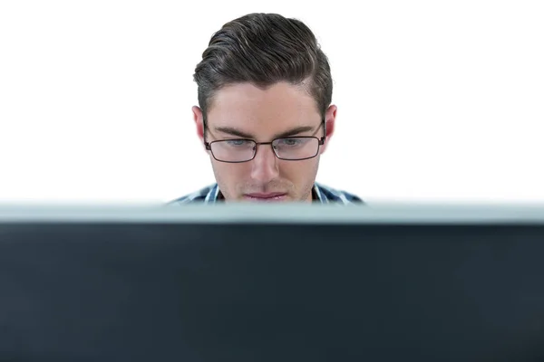 Man working on desktop — Stock Photo, Image