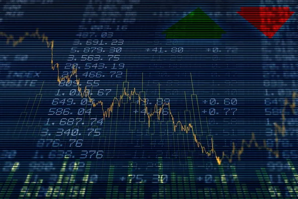 Aktien und Aktien auf dem Bildschirm — Stockfoto