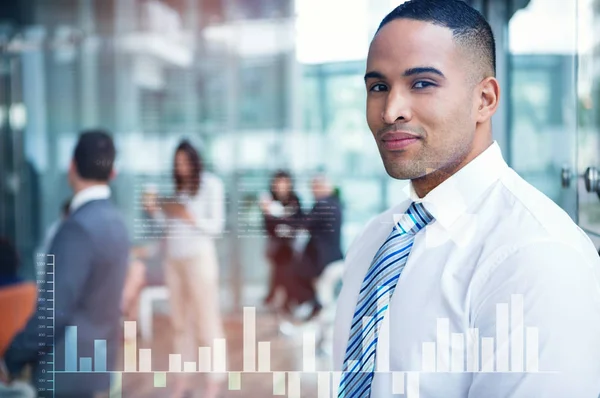 Smiling businessman in office — Stock Photo, Image