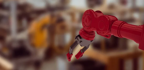 Red robot arm with black claw — Stock Photo, Image