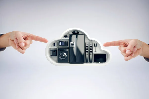 Svart elektrisk apparat i molnet form — Stockfoto